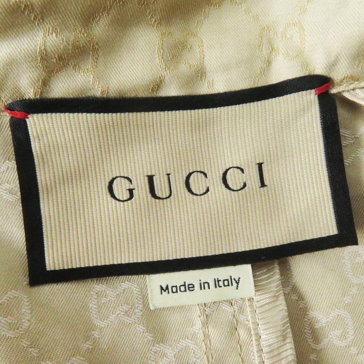 Excellent GUCCI trench coat GG pattern, belted, wide sleeves, beige Women 40
