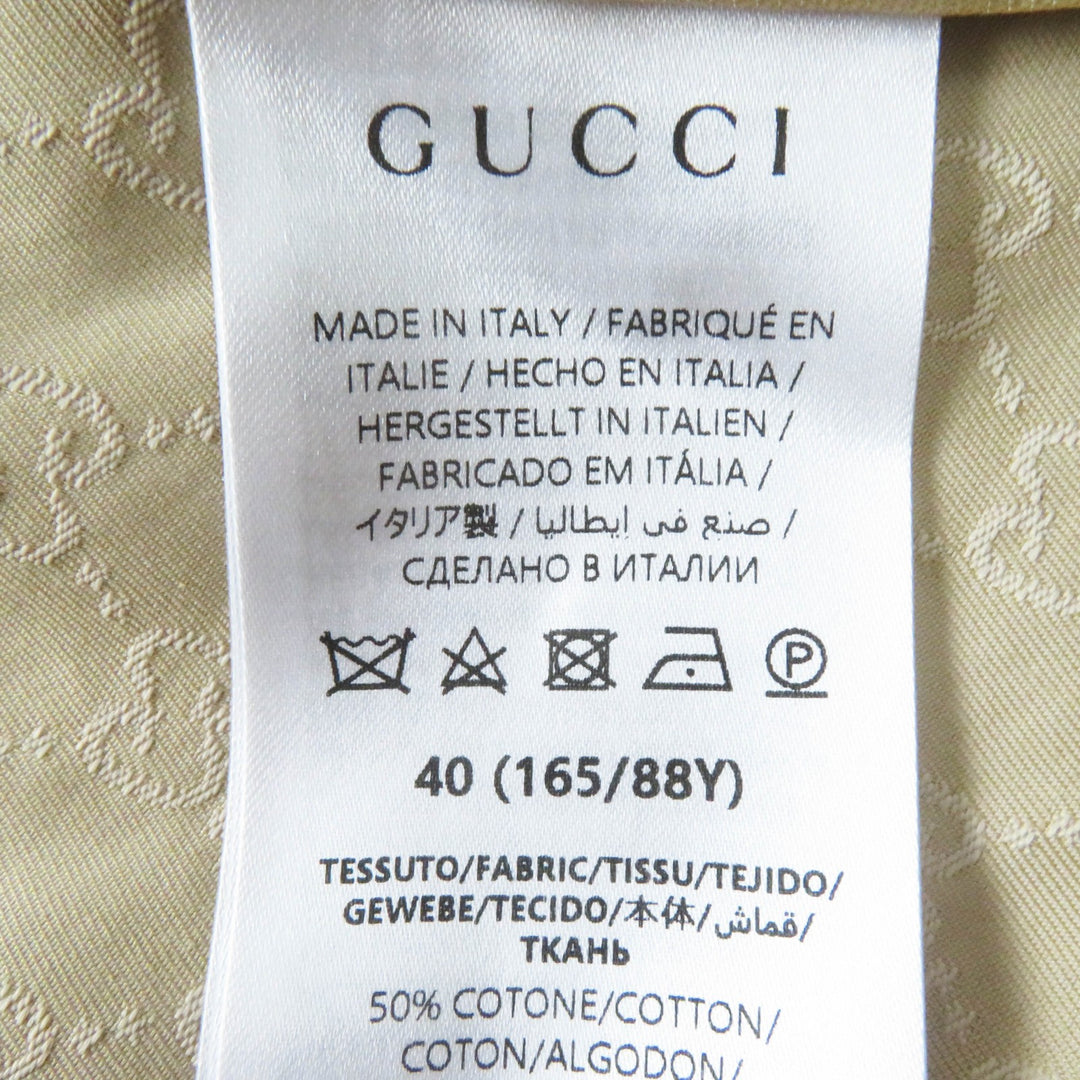Excellent GUCCI trench coat GG pattern, belted, wide sleeves, beige Women 40 771441