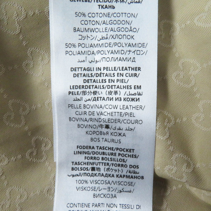 Excellent GUCCI trench coat GG pattern, belted, wide sleeves, beige Women 40