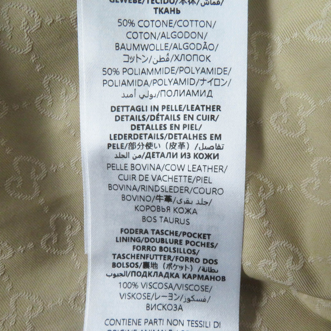 Excellent GUCCI trench coat GG pattern, belted, wide sleeves, beige Women 40 771441