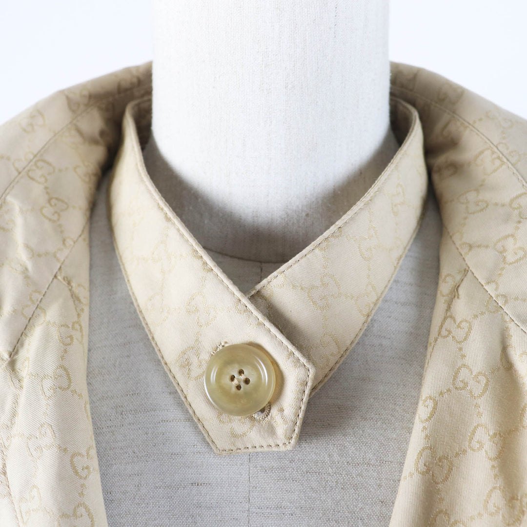 Excellent GUCCI trench coat GG pattern, belted, wide sleeves, beige Women 40 771441