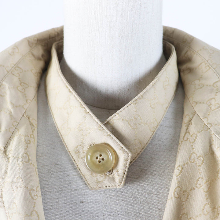 Excellent GUCCI trench coat GG pattern, belted, wide sleeves, beige Women 40 771441