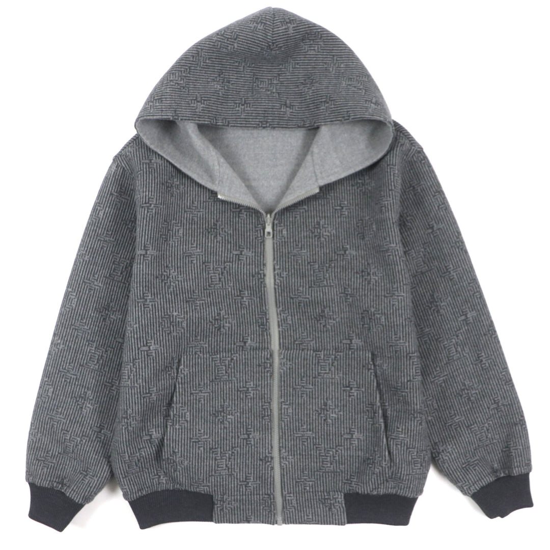 LOUIS VUITTON Blouson double-faced hoodie gray wool mens 50 HOB52E