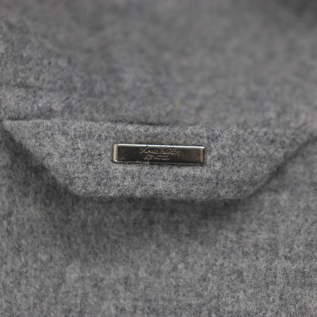 LOUIS VUITTON Blouson double-faced hoodie gray wool mens 50 HOB52E
