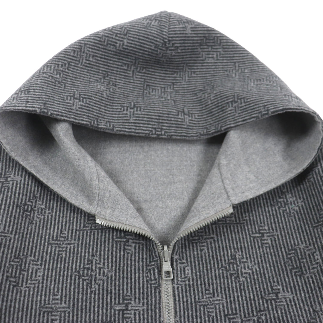 LOUIS VUITTON Blouson double-faced hoodie gray wool mens 50 HOB52E