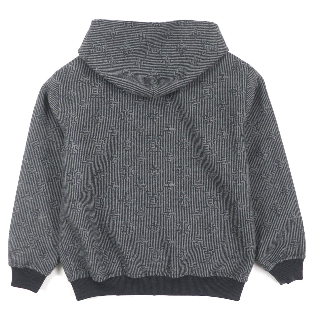 LOUIS VUITTON Blouson double-faced hoodie gray wool mens 50 HOB52E