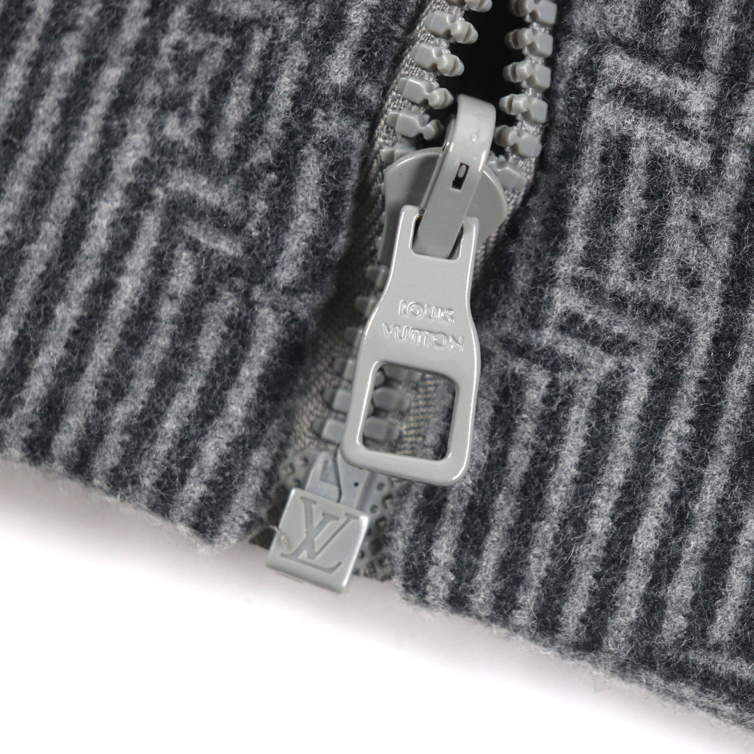 LOUIS VUITTON Blouson double-faced hoodie gray wool mens 50 HOB52E