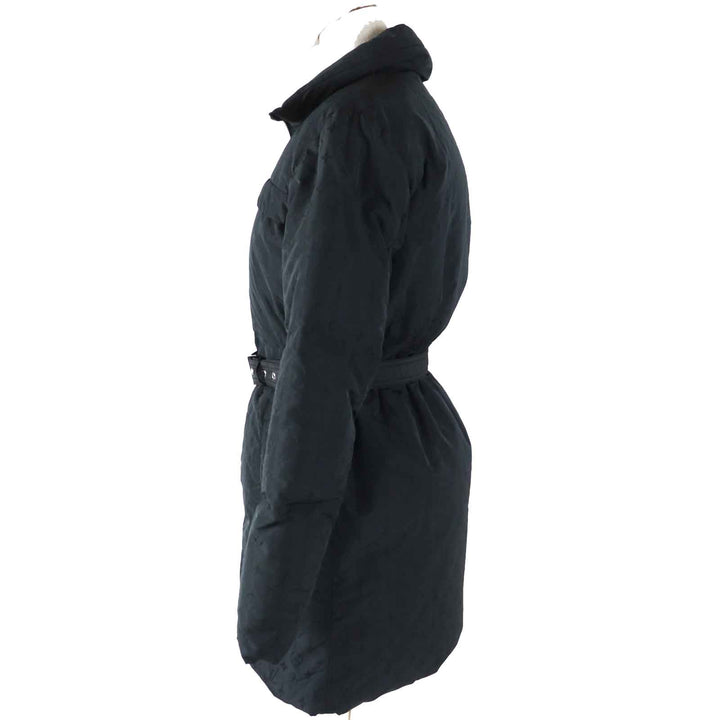 LOUIS VUITTON down coat Belted All-Monogram black polyester Women 36 FFCO018FLX