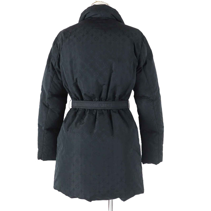 LOUIS VUITTON down coat Belted All-Monogram black polyester Women 36 FFCO018FLX
