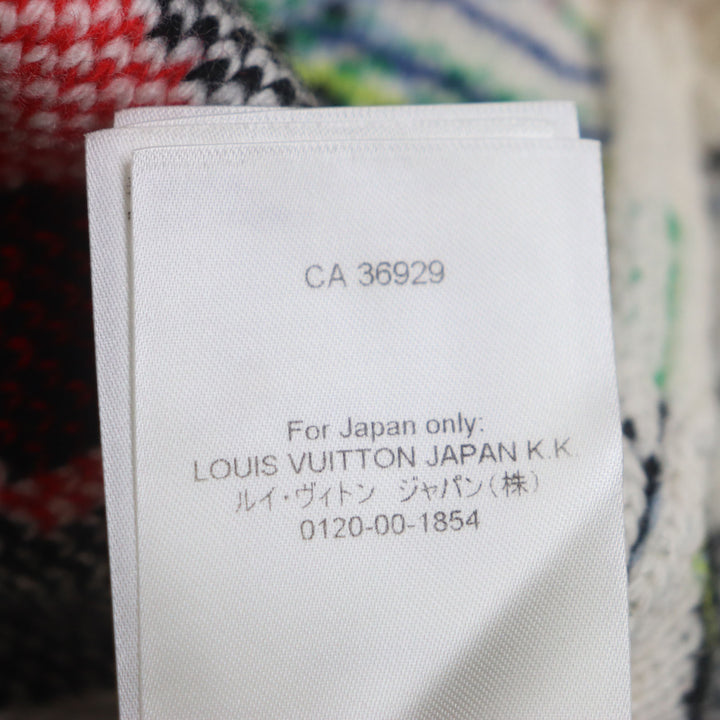 Excellent LOUIS VUITTON sweater LVPuzzle Logo Metal Off White Multi mens M HON63W