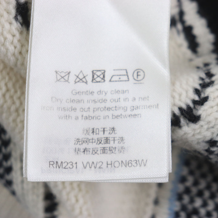 Excellent LOUIS VUITTON sweater LVPuzzle Logo Metal Off White Multi mens M HON63W