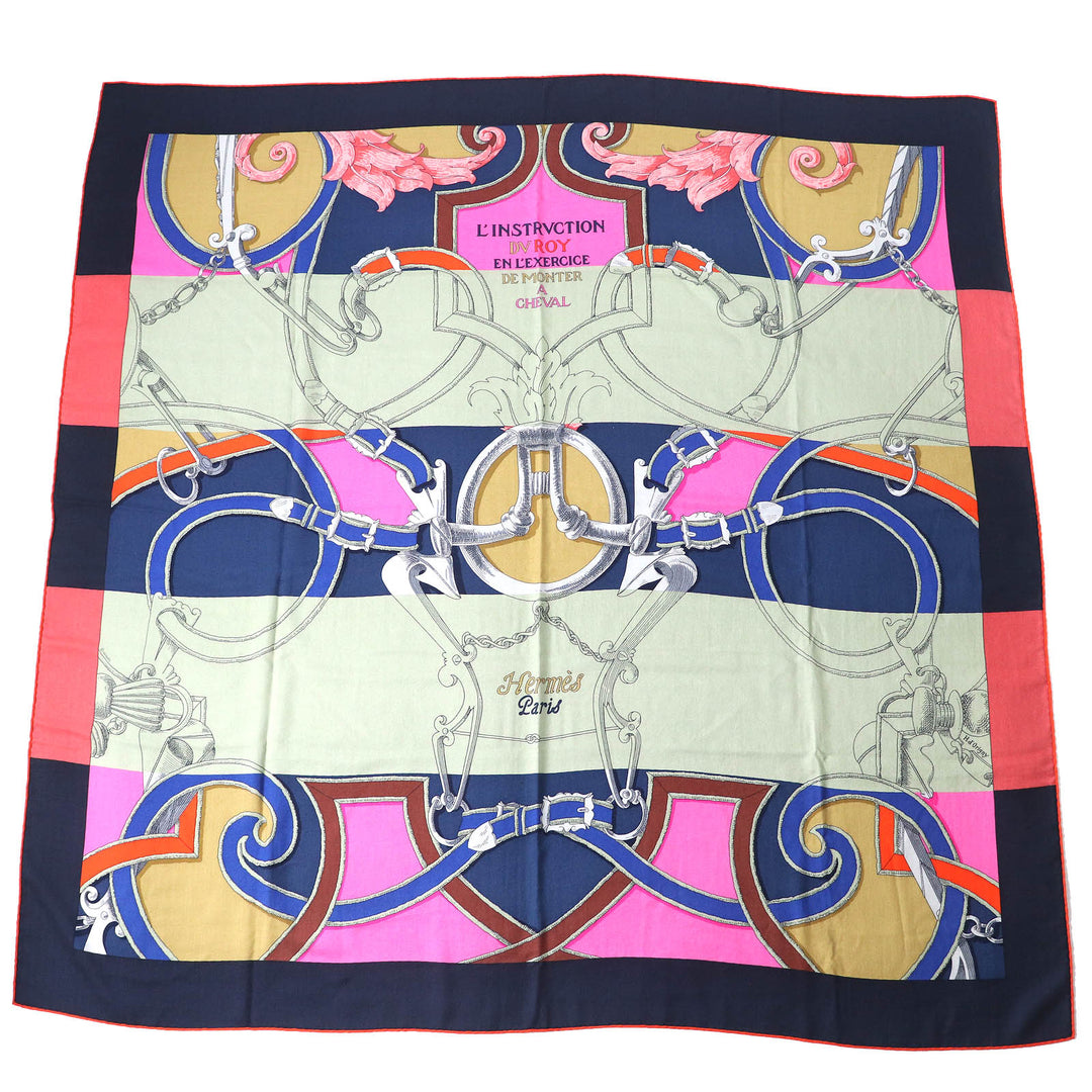 Pristine HERMES scarf Instructions for the Royal Bayadere Carre 140 cashmere H243685S