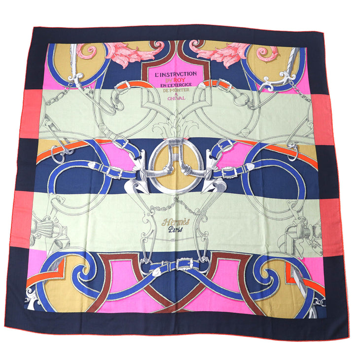 Pristine HERMES scarf Instructions for the Royal Bayadere Carre 140 cashmere H243685S