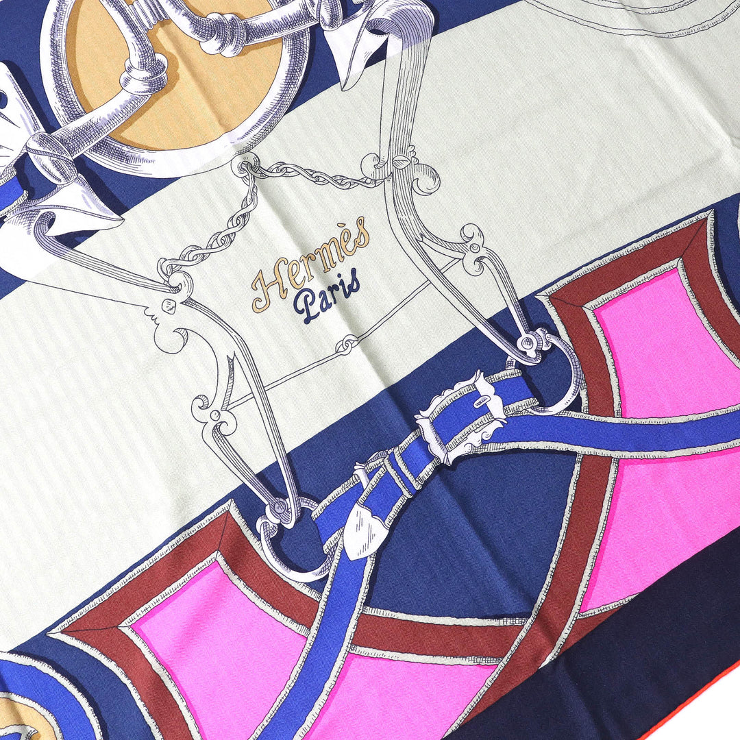 Pristine HERMES scarf Instructions for the Royal Bayadere Carre 140 H243685S