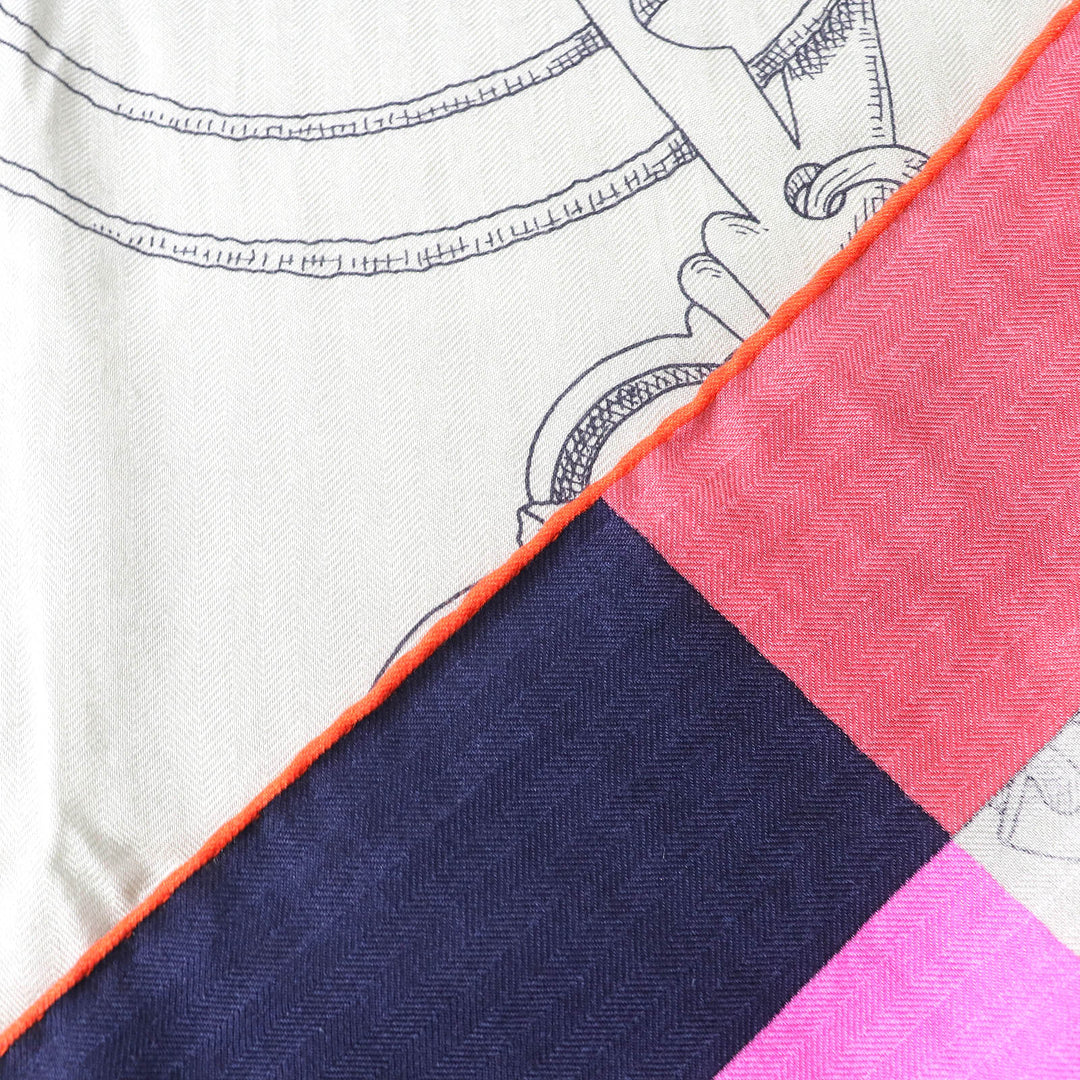 Pristine HERMES scarf Instructions for the Royal Bayadere Carre 140 cashmere H243685S