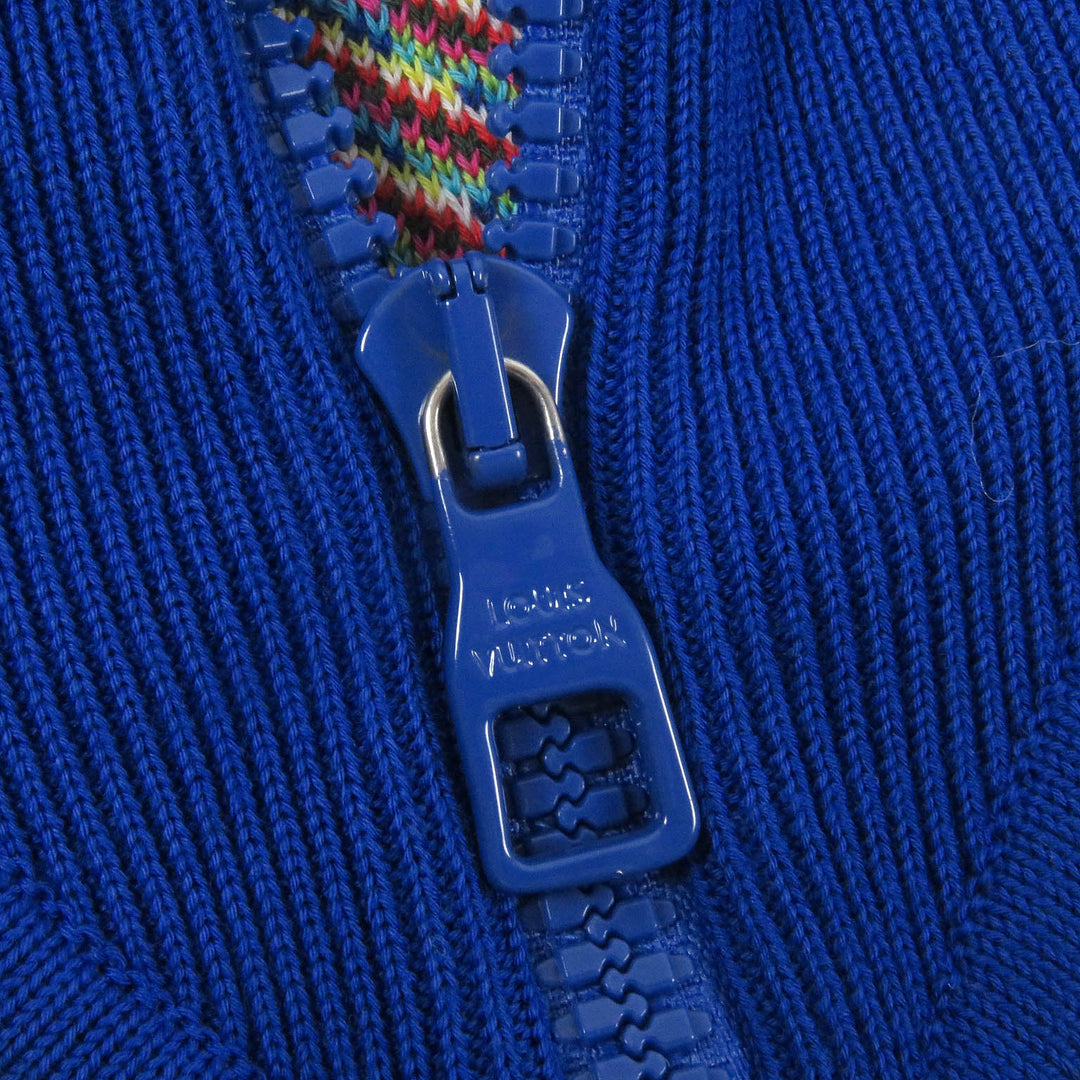Excellent LOUIS VUITTON knit Distorted Half Zip Blue-based multi-color mens XS 1A8P4N