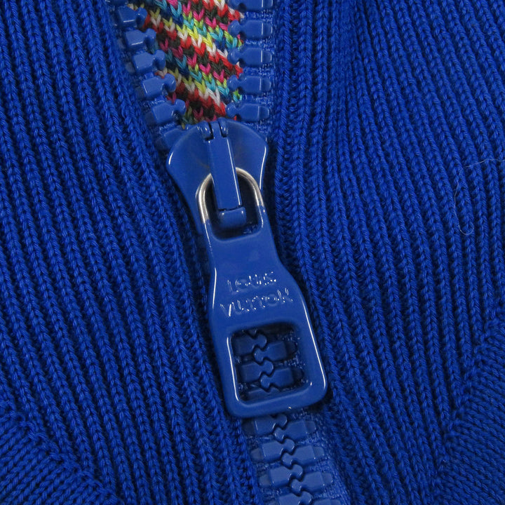Excellent LOUIS VUITTON knit Distorted Half Zip Blue-based multi-color mens XS 1A8P4N
