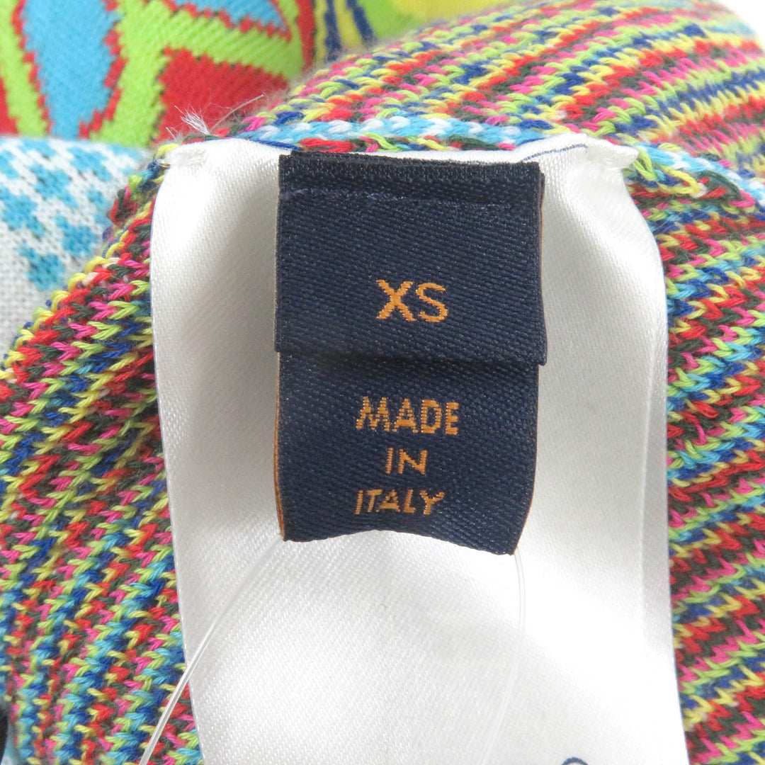 Excellent LOUIS VUITTON knit Distorted Half Zip Blue-based multi-color mens XS 1A8P4N