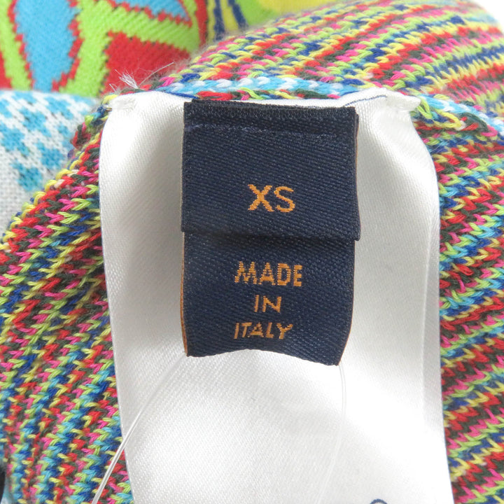 Excellent LOUIS VUITTON knit Distorted Half Zip Blue-based multi-color mens XS 1A8P4N