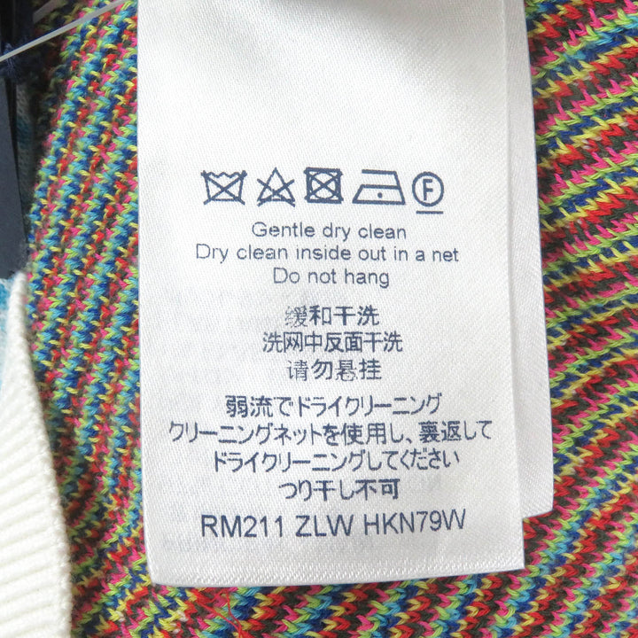 Excellent LOUIS VUITTON knit Distorted Half Zip Blue-based multi-color mens XS
