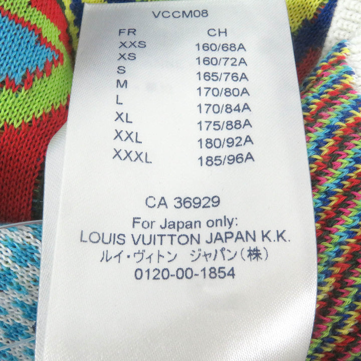 Excellent LOUIS VUITTON knit Distorted Half Zip Blue-based multi-color mens XS