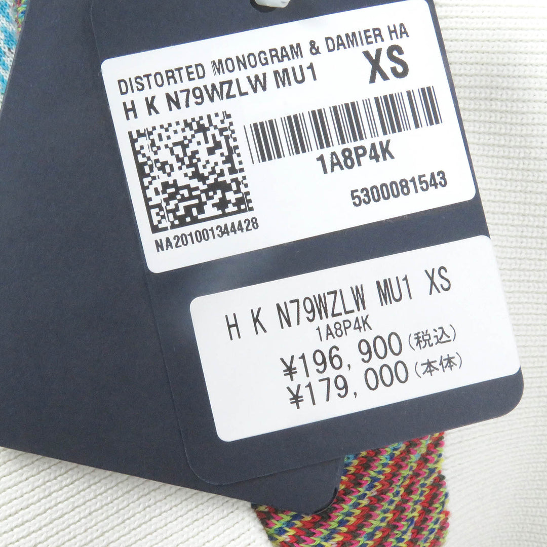 Excellent LOUIS VUITTON knit Distorted Half Zip Blue-based multi-color mens XS 1A8P4N