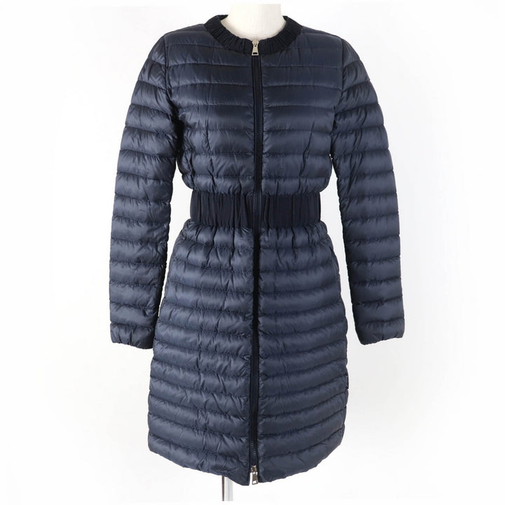 Great MONCLER down coat HODENITE ZIP UP Light Down Coat No Collar Navy Nylon Women 1