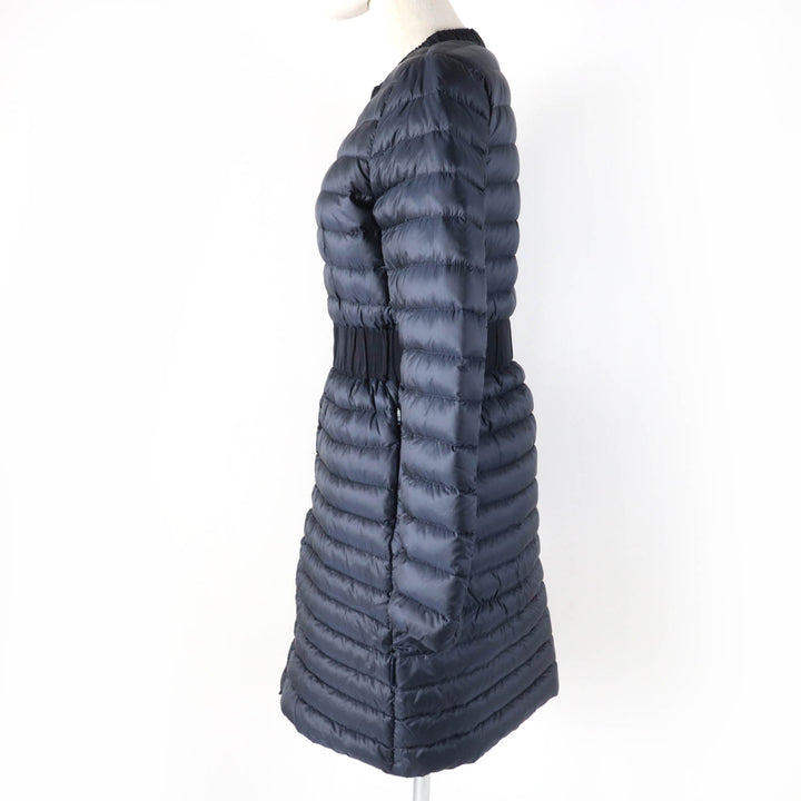 Great MONCLER down coat HODENITE ZIP UP Light Down Coat No Collar Navy Nylon Women 1