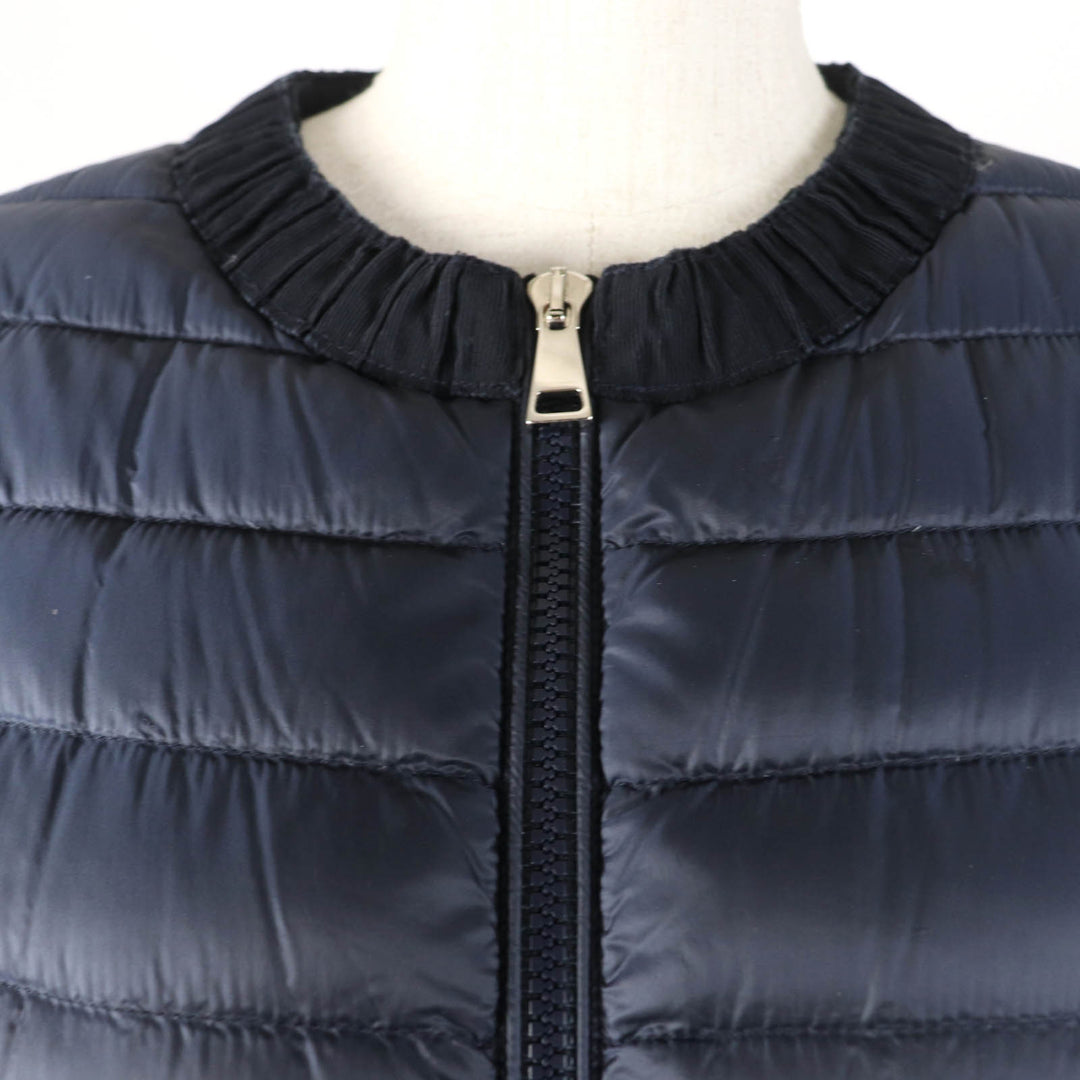 Great MONCLER down coat HODENITE ZIP UP Light Down Coat No Collar Navy Nylon Women 1
