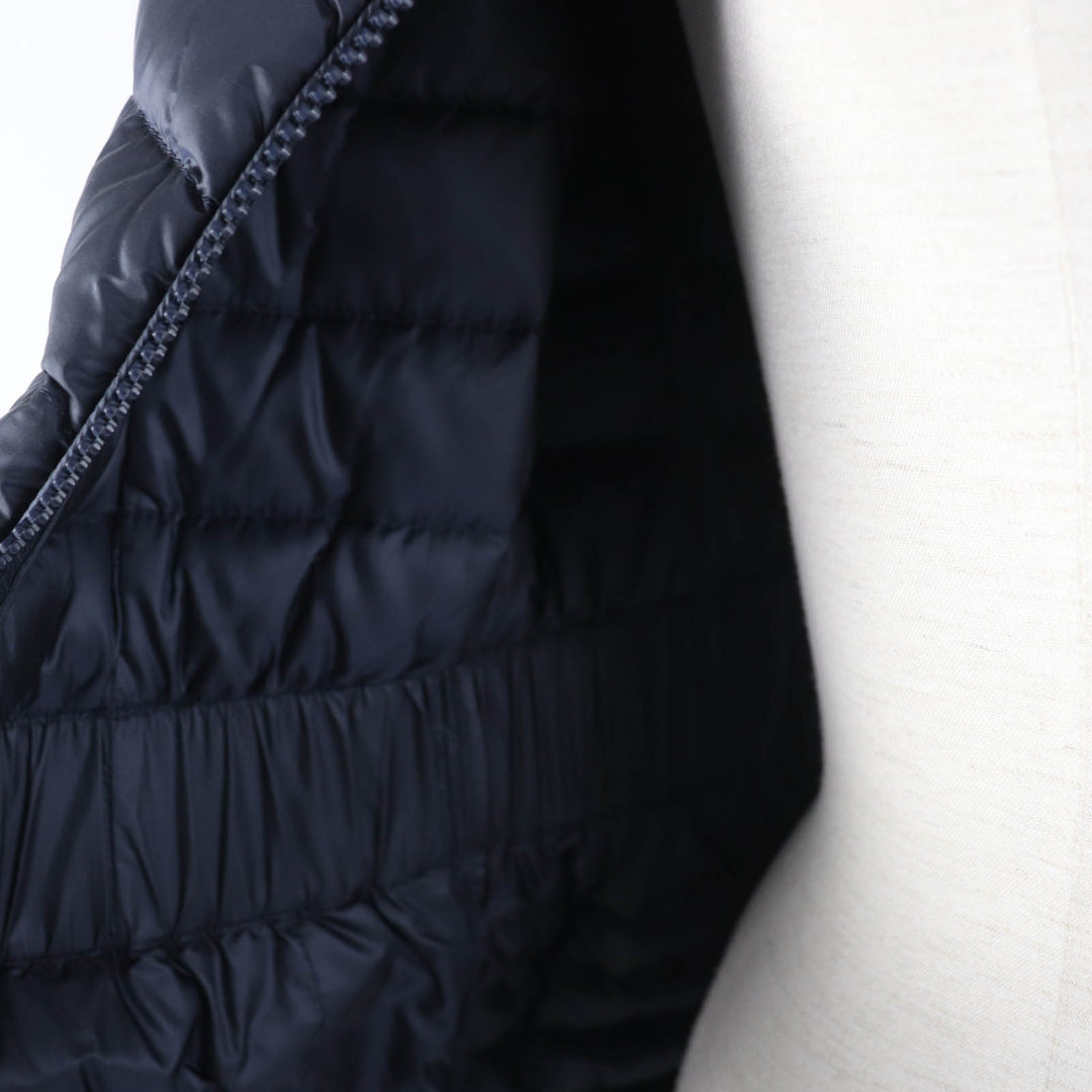 Great MONCLER down coat HODENITE ZIP UP Light Down Coat No Collar Navy Nylon Women 1