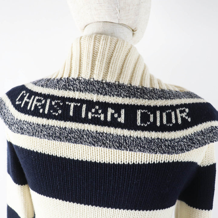 Excellent Christian Dior coat Dior Mariniere Motif Logo Toggle 38 144M01AM318