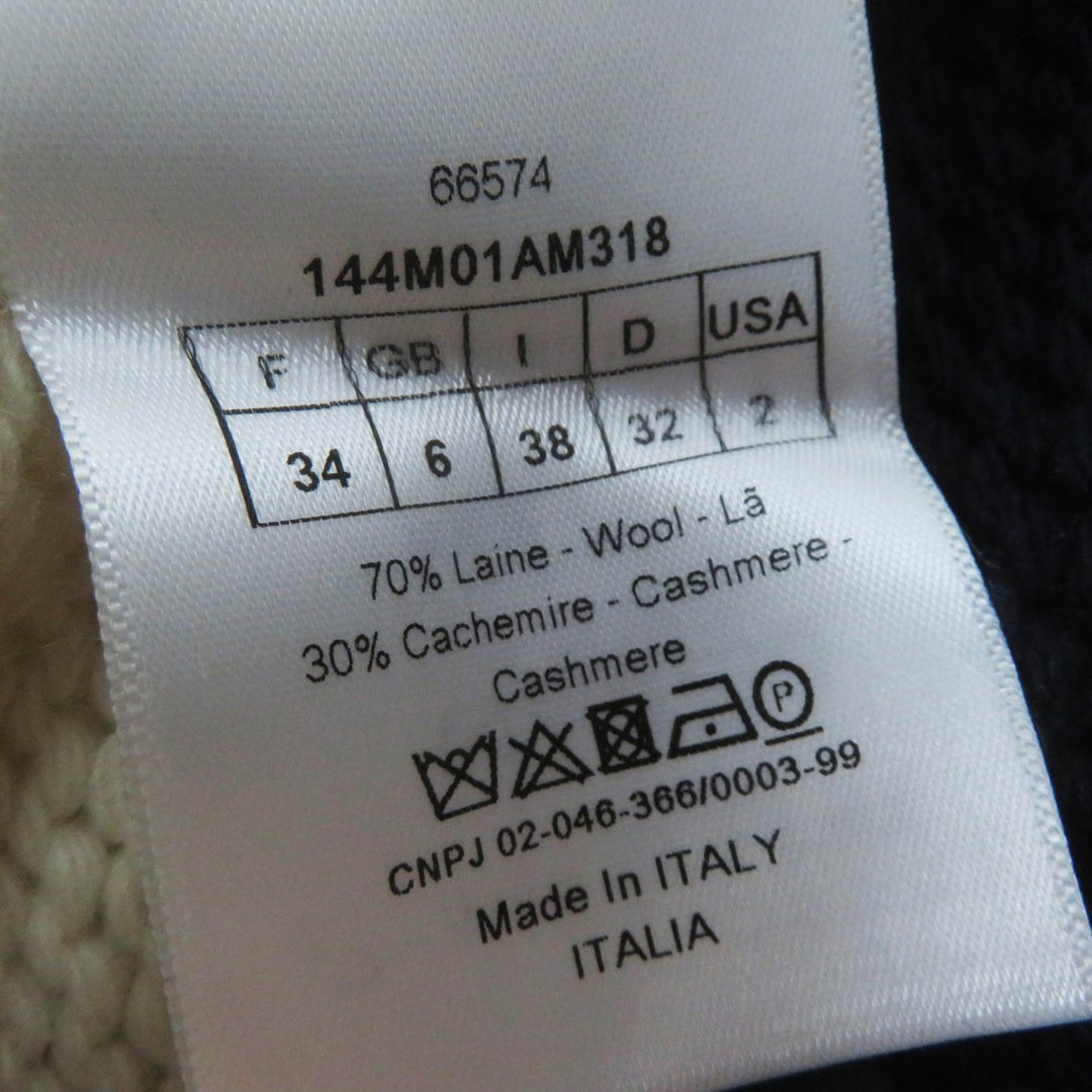 Excellent Christian Dior coat Dior Mariniere Motif Logo Toggle 38 144M01AM318