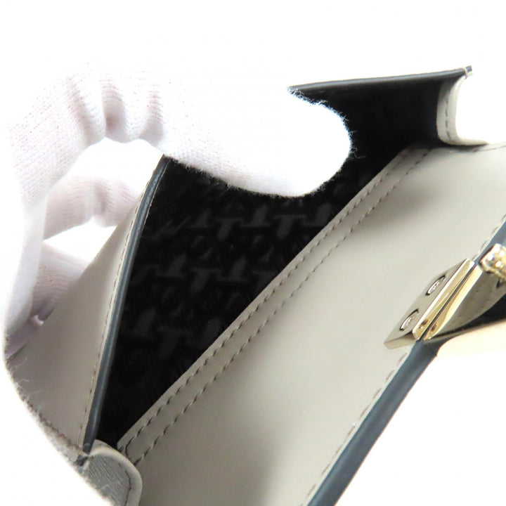 Pristine BALLY Coin case Logo Metal Zip Leather Pass Case Fragment Case Coin Pocket gray leather Women