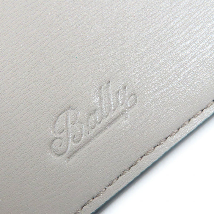 Pristine BALLY Coin case Logo Metal Zip Leather Pass Case Fragment Case Coin Pocket gray leather Women