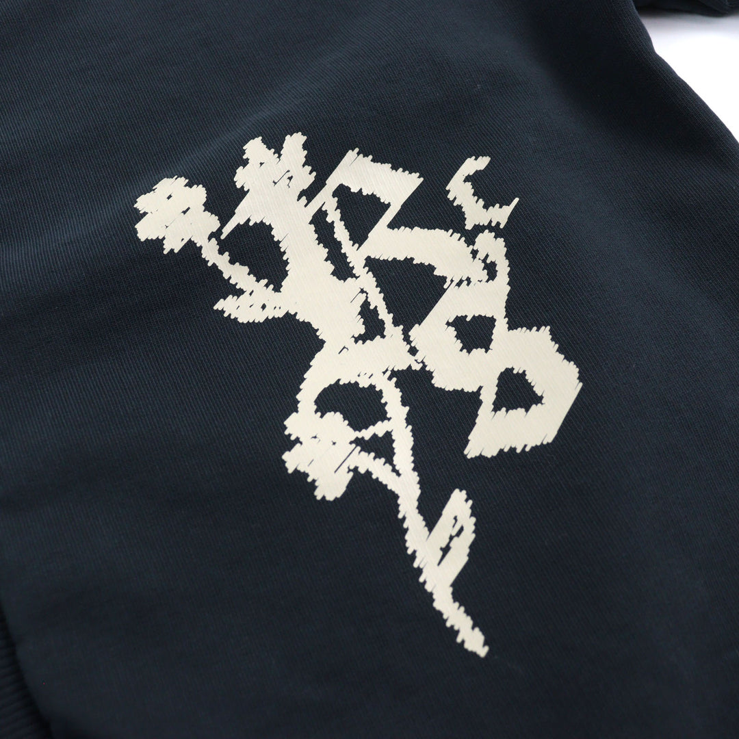 Pristine BackSideClub cardigan FLEECE CARDIGAN Flower print sweatshirt black cotton mens L