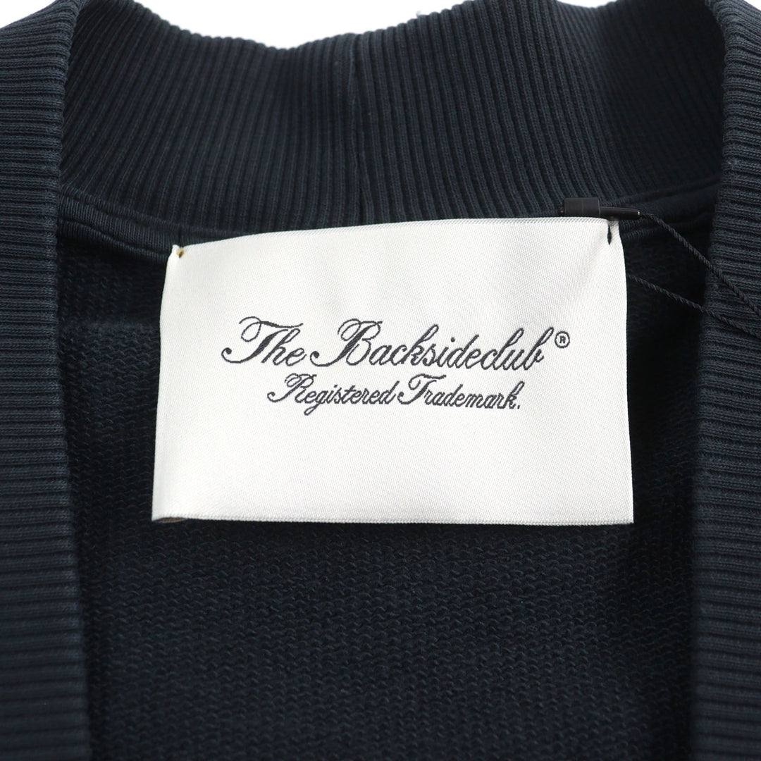 Pristine BackSideClub cardigan FLEECE CARDIGAN Flower print sweatshirt black cotton mens L