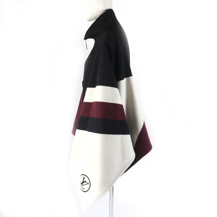 LOUIS VUITTON poncho ZIP UP Black Light Beige Bordeaux Women 34