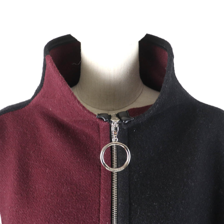 LOUIS VUITTON poncho ZIP UP Black Light Beige Bordeaux Women 34