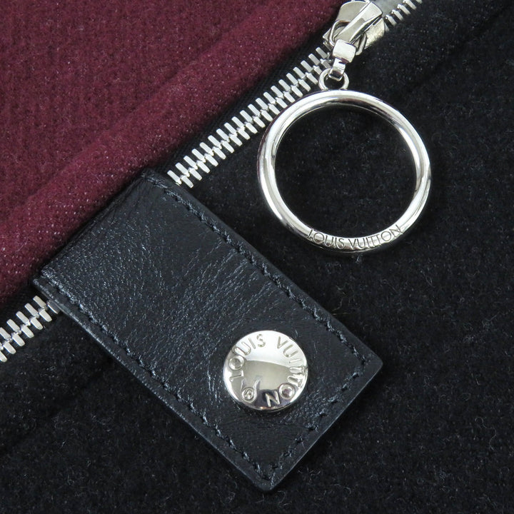 LOUIS VUITTON poncho ZIP UP Black Light Beige Bordeaux Women 34
