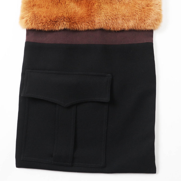 Excellent MARNI Stall Scarf with pockets/ Brown wool Women