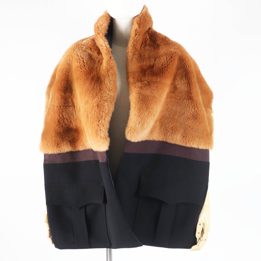Excellent MARNI Stall Scarf with pockets/ Brown wool Women