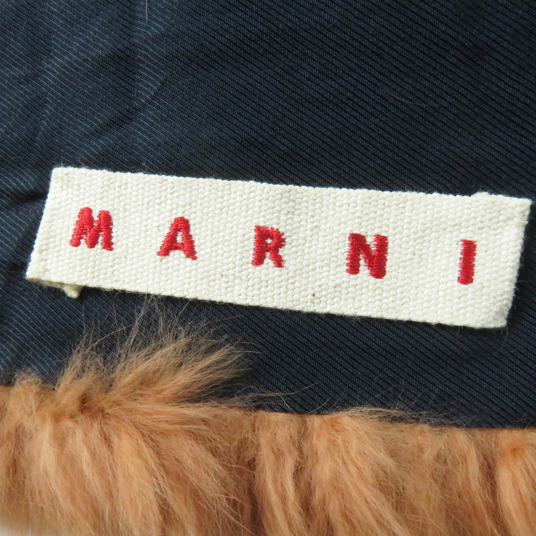 Excellent MARNI Stall Scarf with pockets/ Brown wool Women