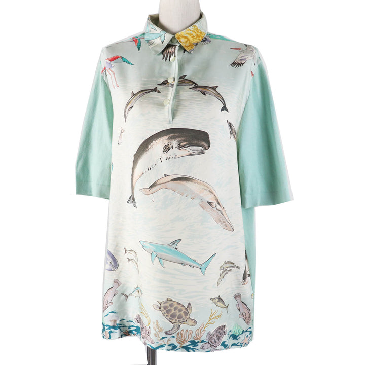 Great HERMES Short sleeve polo shirt The Precious Life of the Mediterranean M
