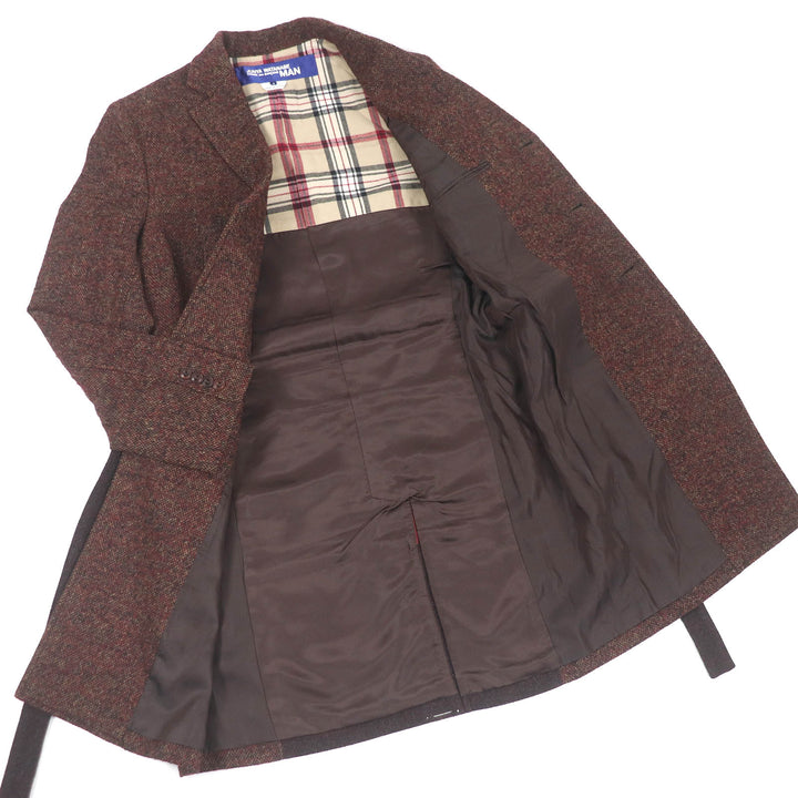 Excellent JUNYA WATANABE MAN COMME des GARCONS coat tweed coat Brown wool mens S