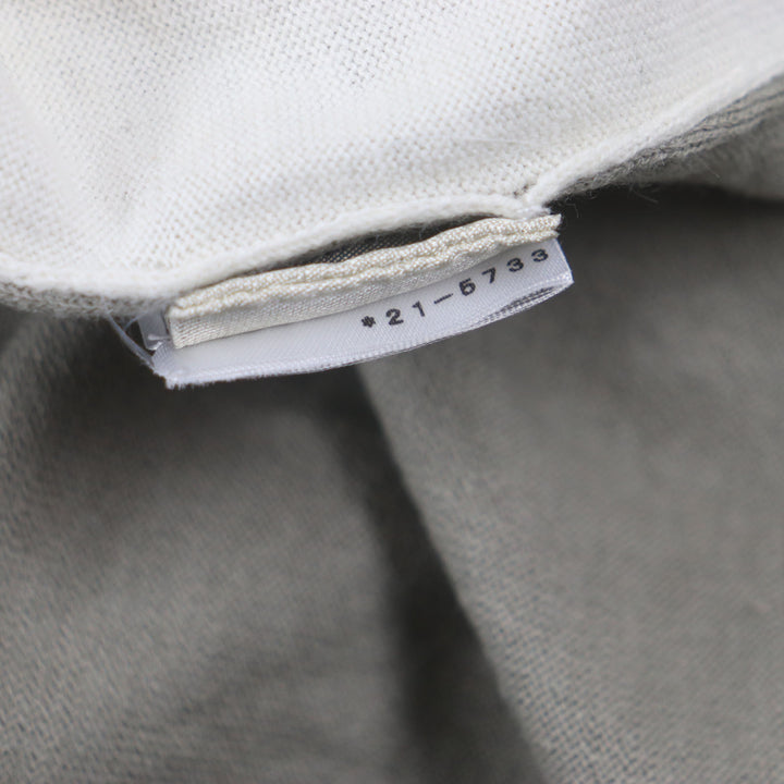 Great HERMES Short sleeve knit bicolor short sleeve thermal knit Ivory gray mens