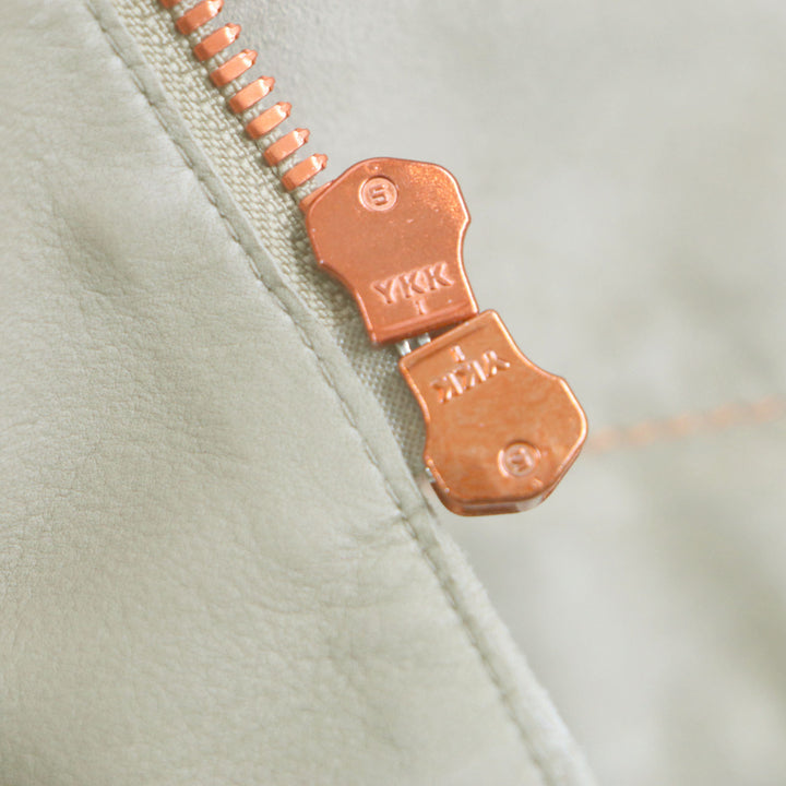 Great HERMES Jacket Rare reindeer skin hoodie Beige orange Reindeer leather mens 44