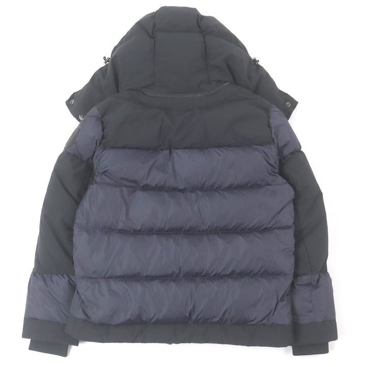 Great MONCLER Down jacket JOFFE GIUBBOTTO Large Logo Rubber Patch Hooded Navy 0