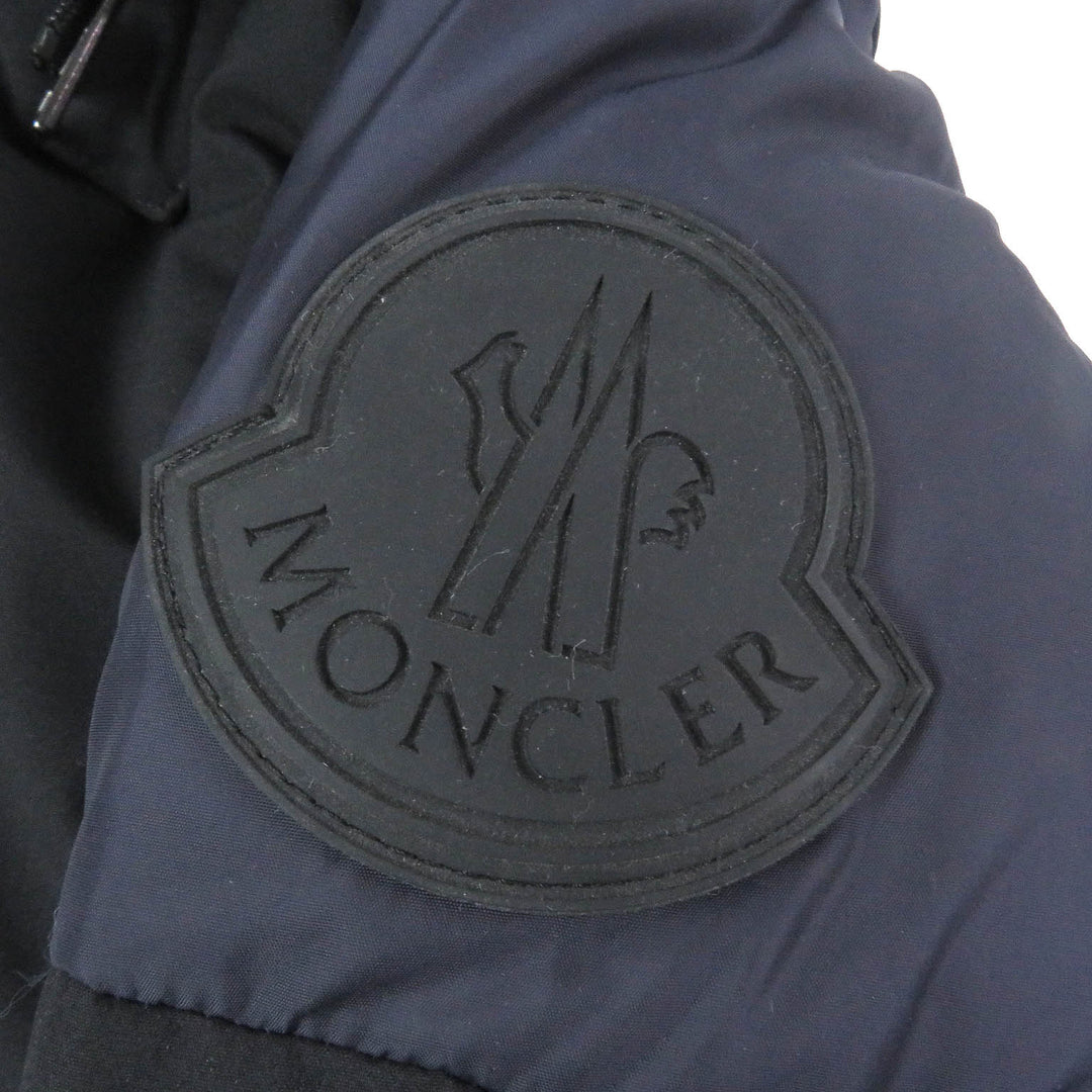 Great MONCLER Down jacket JOFFE GIUBBOTTO Large Logo Rubber Patch Hooded Navy 0