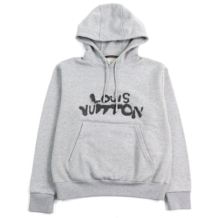 Great LOUIS VUITTON Parker Logo Print Neon Working Man Pullover Gray mens XS