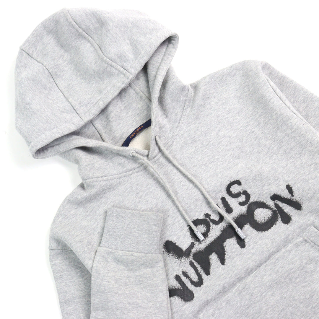 Great LOUIS VUITTON Parker Logo Print Neon Working Man Pullover Gray mens XS